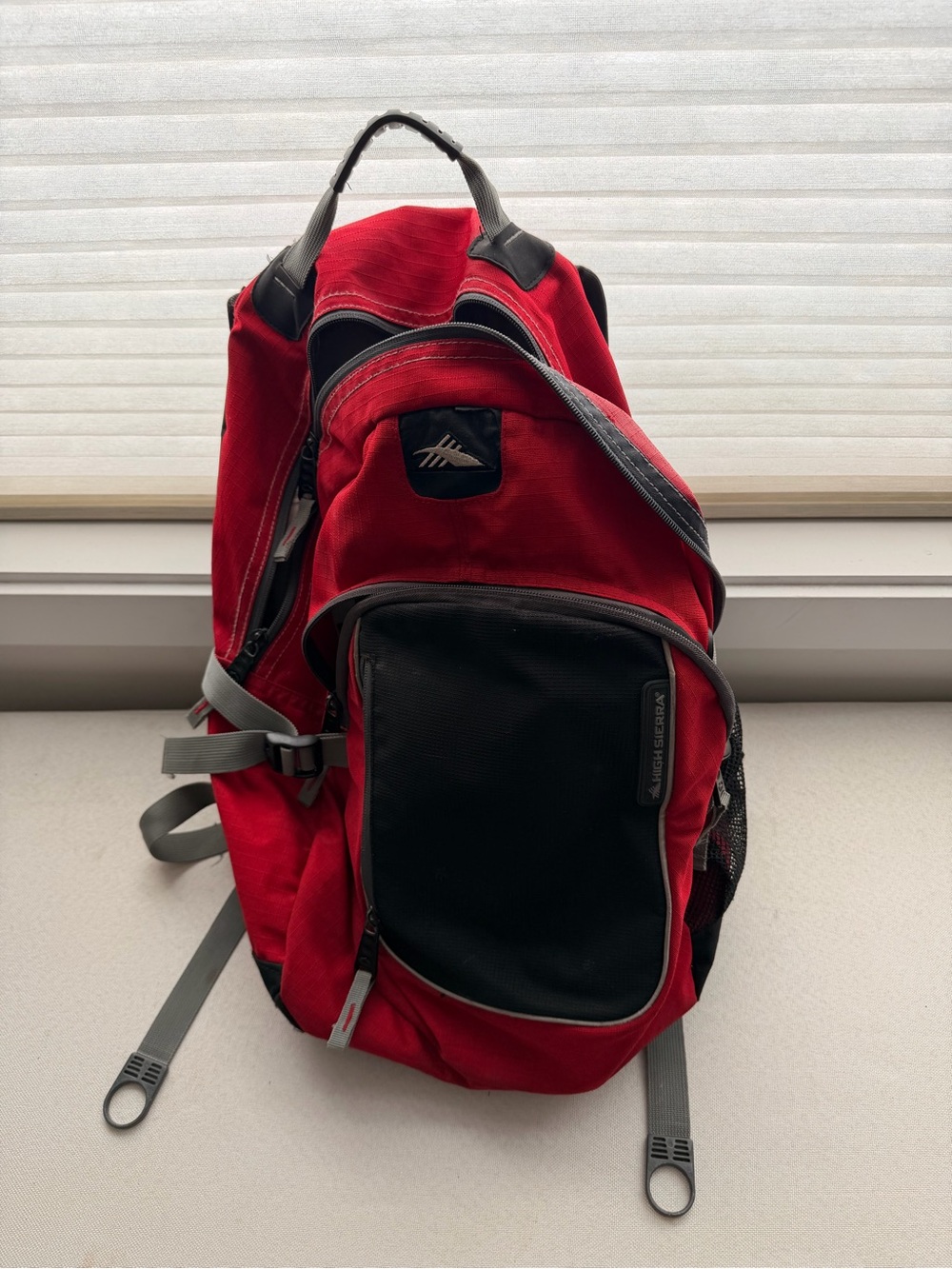 High Sierra Red Backpack with Black Front Pocket